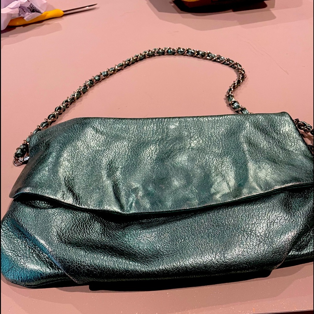 Ellie Tahiti green metallic handbag